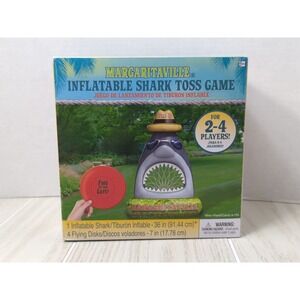 Margaritaville inflatable shark toss flying disk game Fins Up 2-4 players